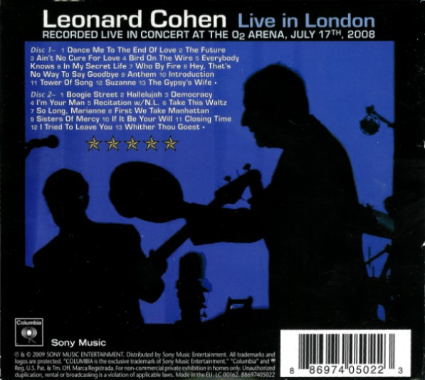 Leonard Cohen - Live In London (2xCD, Album, Car)