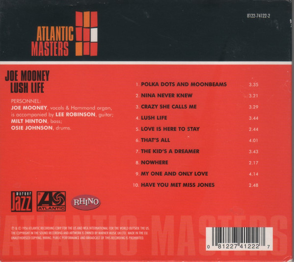 Joe Mooney - Lush Life - Joe Mooney's Songs (CD, Album, RE)