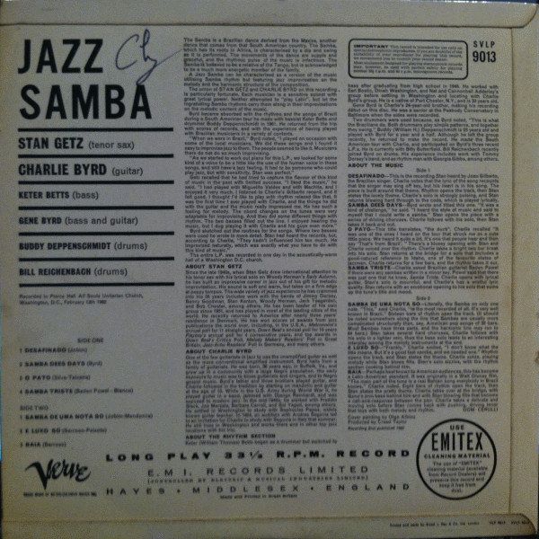 Stan Getz, Charlie Byrd - Jazz Samba (LP, Album)