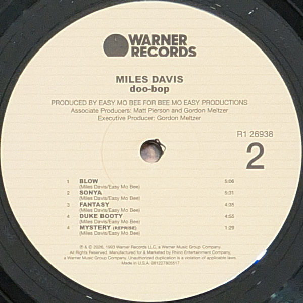 Miles Davis - Doo-Bop (LP, Album, RE, 140)