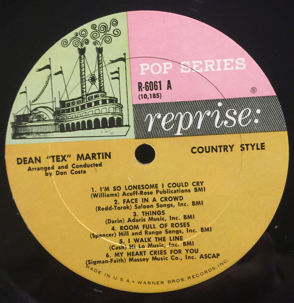 Dean (Tex) Martin* - Country Style (LP, Album, Mono)