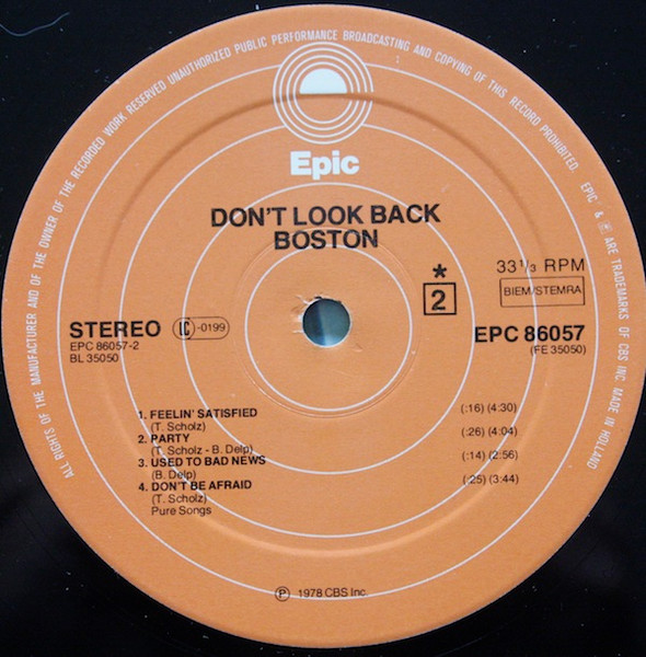 Boston - Don't Look Back (LP, Album, Gat)