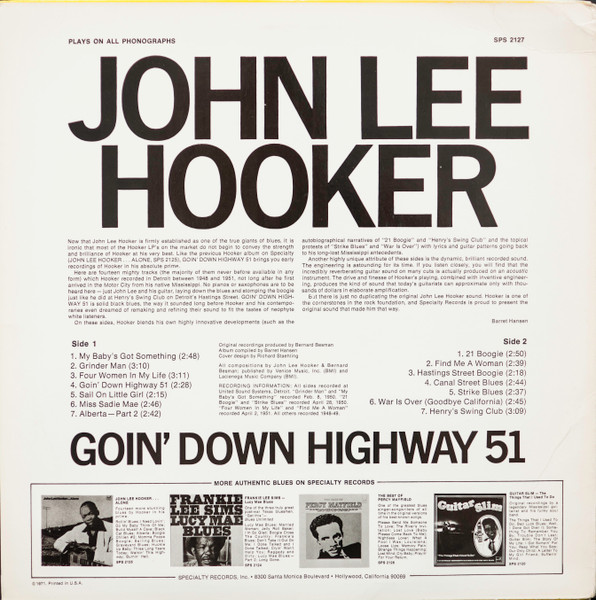 John Lee Hooker - Goin' Down Highway 51 (LP, Comp, RE)