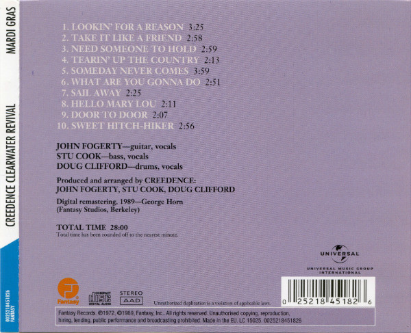 Creedence Clearwater Revival - Mardi Gras (CD, Album, RE, RM)