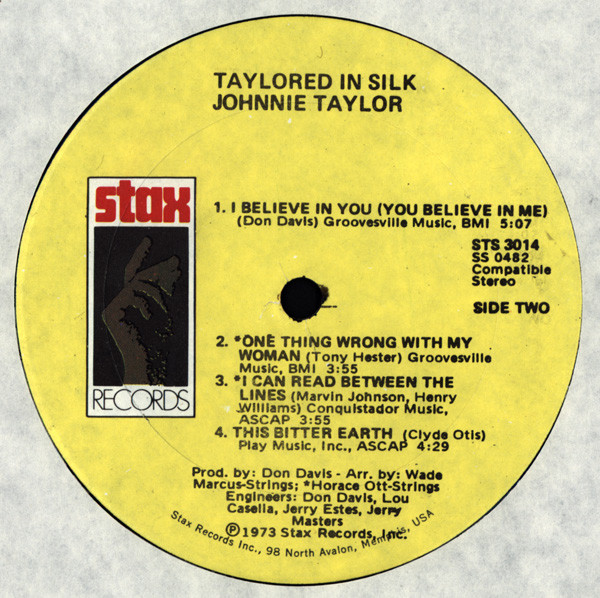Johnnie Taylor - Taylored In Silk (LP, Album, Son)
