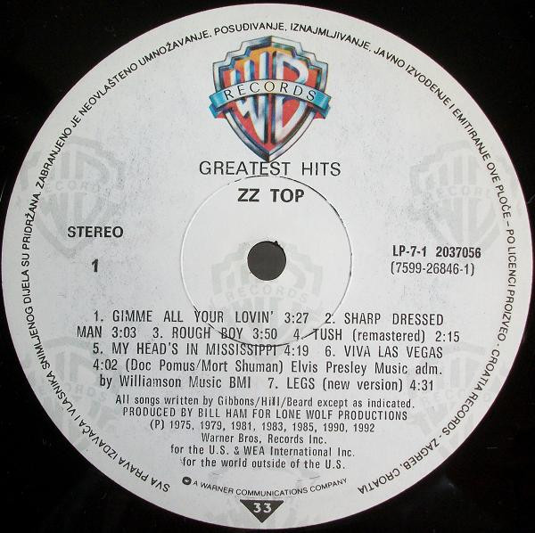 ZZ Top - Greatest Hits (LP, Comp)