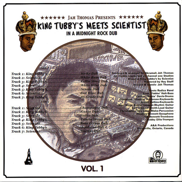 Jah Thomas Presents King Tubby & Scientist - In A Midnight Rock Dub Vol. 1 (LP, Album, RE)
