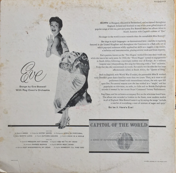 Eve Boswell - Eve (LP, Album, Mono, Etch)