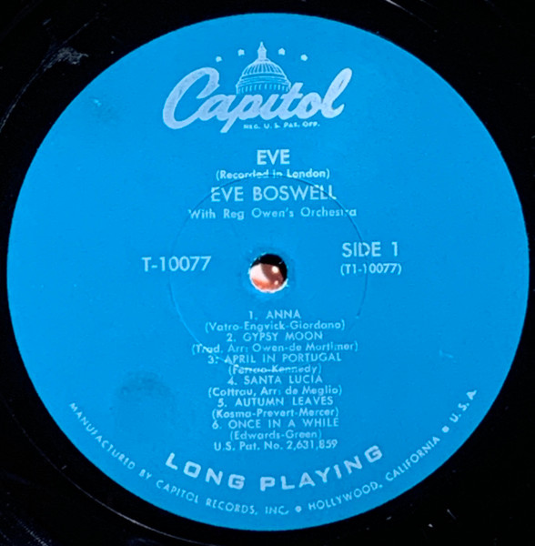 Eve Boswell - Eve (LP, Album, Mono, Etch)