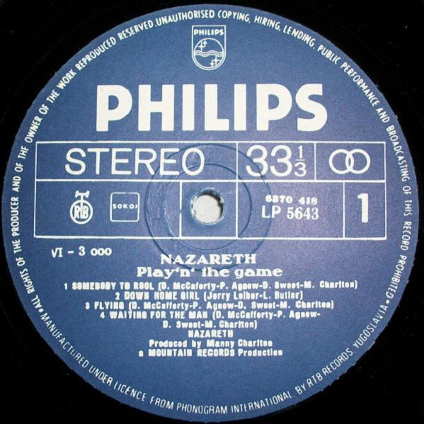 Nazareth (2) - Play'n' The Game (LP, Album, RE, RP)