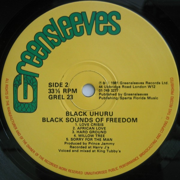 Black Uhuru - Black Sounds Of Freedom (LP, Album)