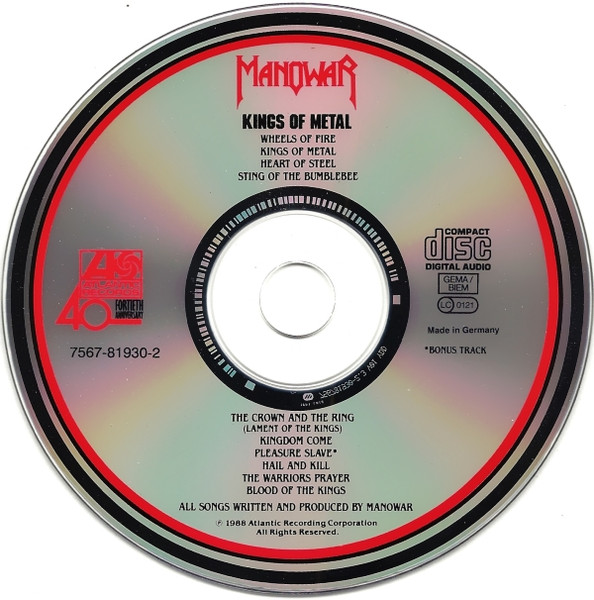 Manowar - Kings Of Metal (CD, Album, RE, RP)