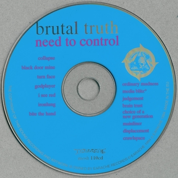 Brutal Truth - Need To Control (CD, Album)