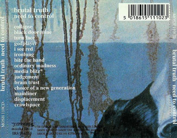 Brutal Truth - Need To Control (CD, Album)