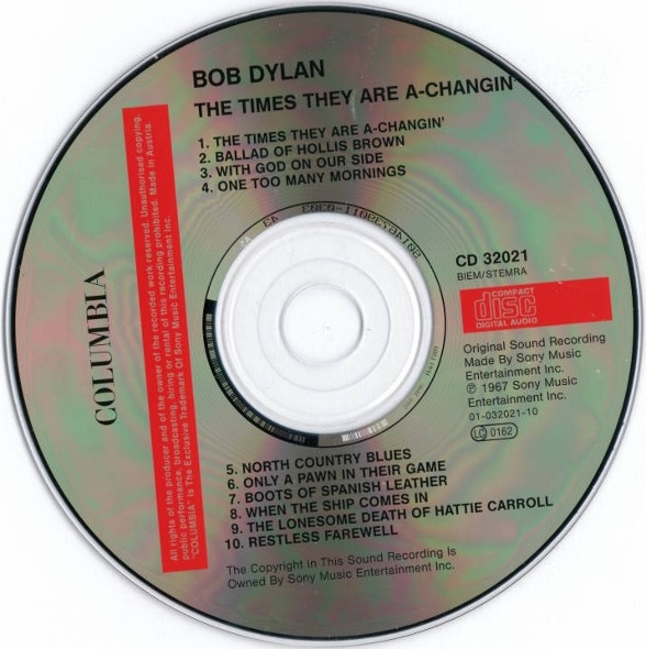 Bob Dylan - The Times They Are A-Changin' (CD, Album, RE)