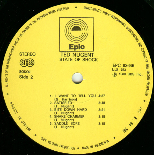 Ted Nugent - State Of Shock (LP, Album)