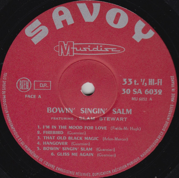Slam Stewart - Bowin' Singin' Slam (LP, Album, RE)