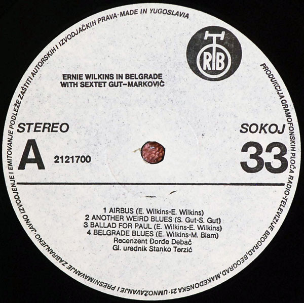 Ernie Wilkins With Sextet Gut-Marković - Ernie Wilkins In Belgrade With Sextet Gut-Marković (LP, Album)