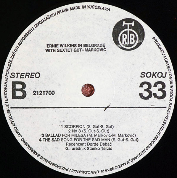 Ernie Wilkins With Sextet Gut-Marković - Ernie Wilkins In Belgrade With Sextet Gut-Marković (LP, Album)