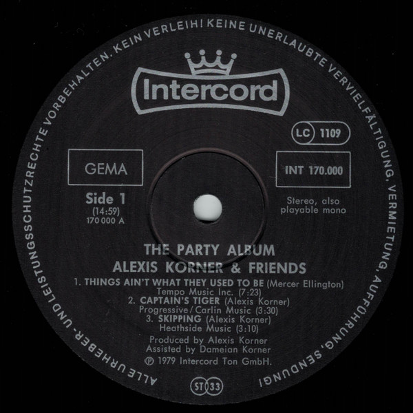 Alexis Korner And Friends* - The Party Album (2xLP, Album)