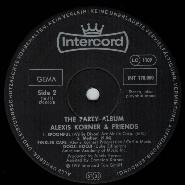 Alexis Korner And Friends* - The Party Album (2xLP, Album)