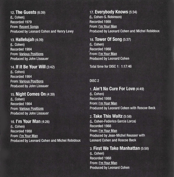 Leonard Cohen - The Essential Leonard Cohen (2xCD, Comp)