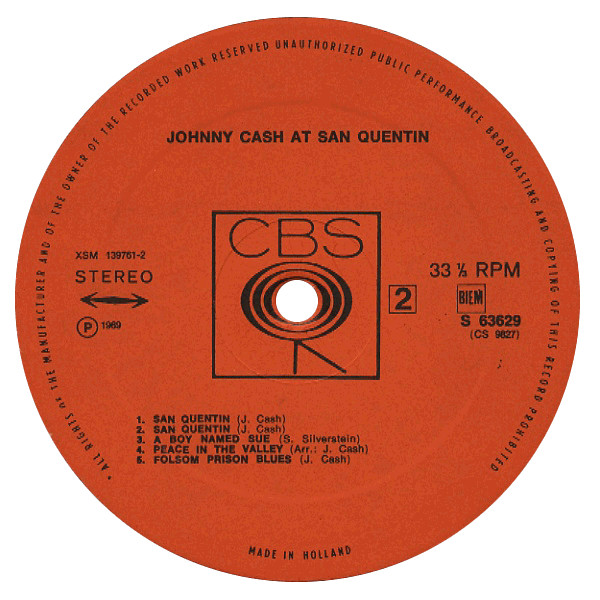 Johnny Cash - Johnny Cash At San Quentin (LP, Album)