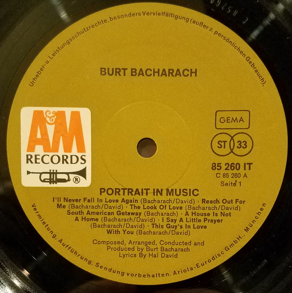 Burt Bacharach - Portrait In Music (LP, Comp, Gat)
