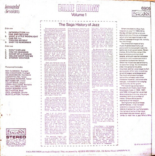 Billie Holiday - Billie Holiday Volume 1 (LP, Comp, RE)