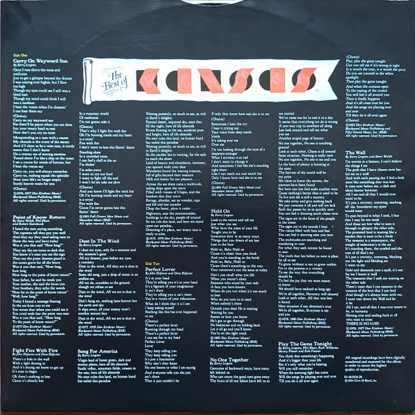 Kansas (2) - The Best Of Kansas (LP, Comp, RE)
