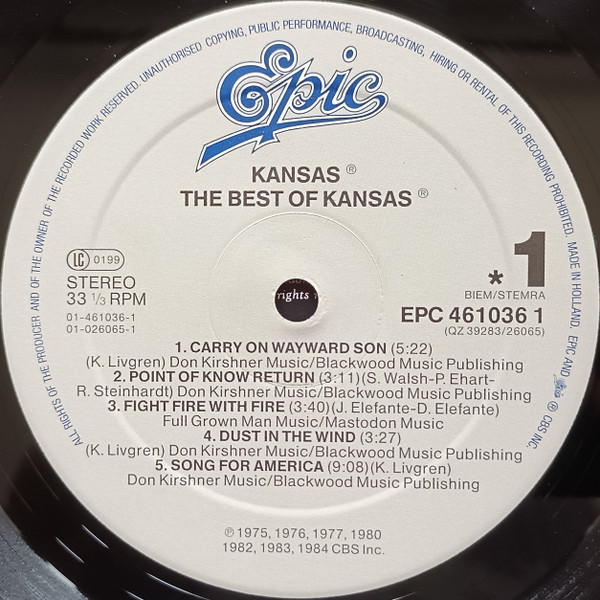 Kansas (2) - The Best Of Kansas (LP, Comp, RE)