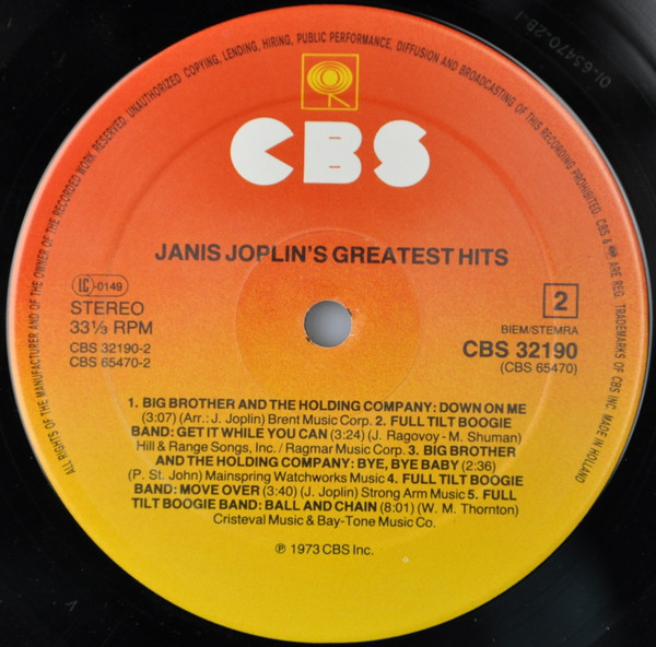 Janis Joplin - Janis Joplin's Greatest Hits (LP, Comp, RE, Sun)