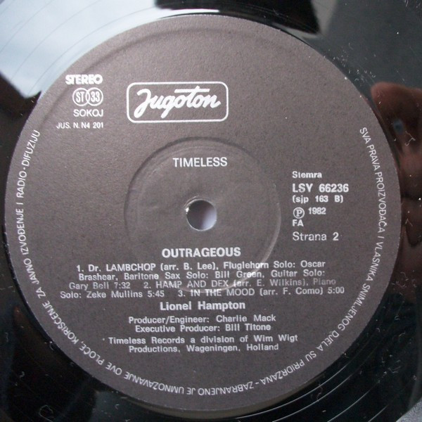 Lionel Hampton And His Big Band* - Outrageous (LP, Album, RE)
