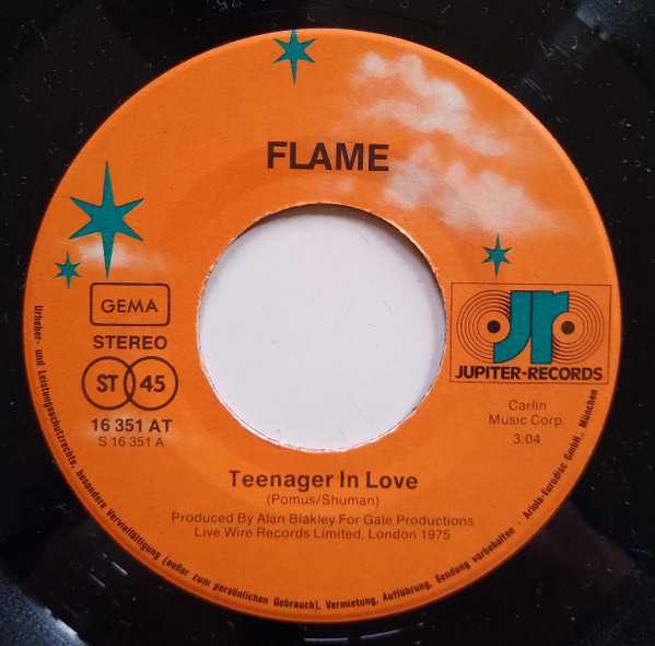 Flame (12) - Teenager In Love / Hear The Band Play (7