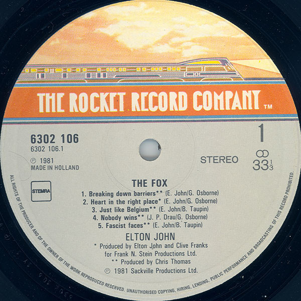 Elton John - The Fox (LP, Album)