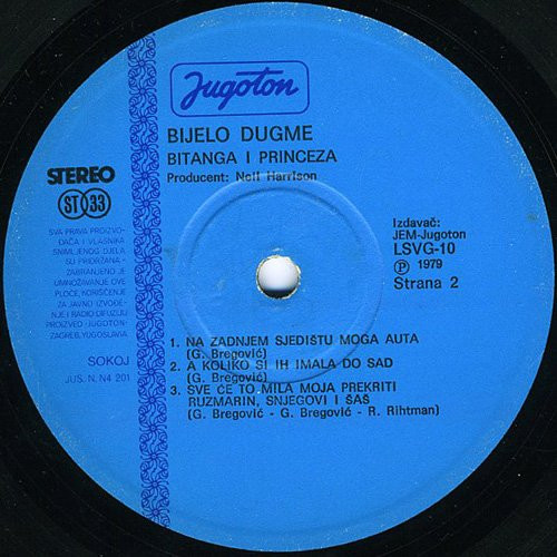 Bijelo Dugme - Bitanga I Princeza (LP, Album, RP)
