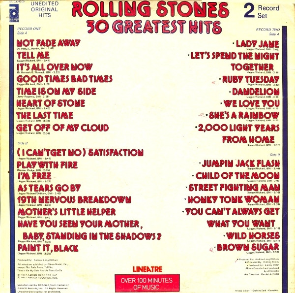 Rolling Stones* - 30 Greatest Hits (2xLP, Comp)