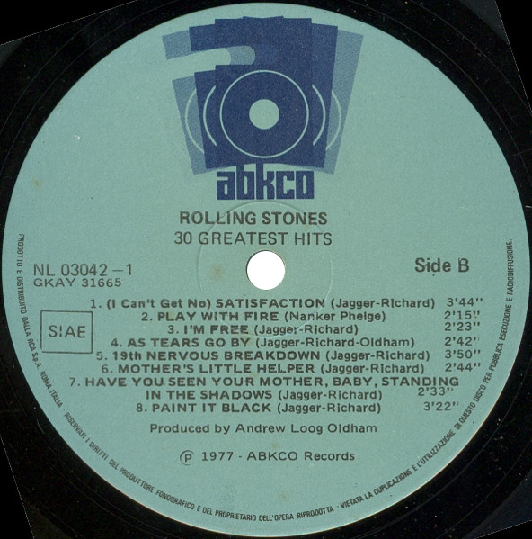 Rolling Stones* - 30 Greatest Hits (2xLP, Comp)