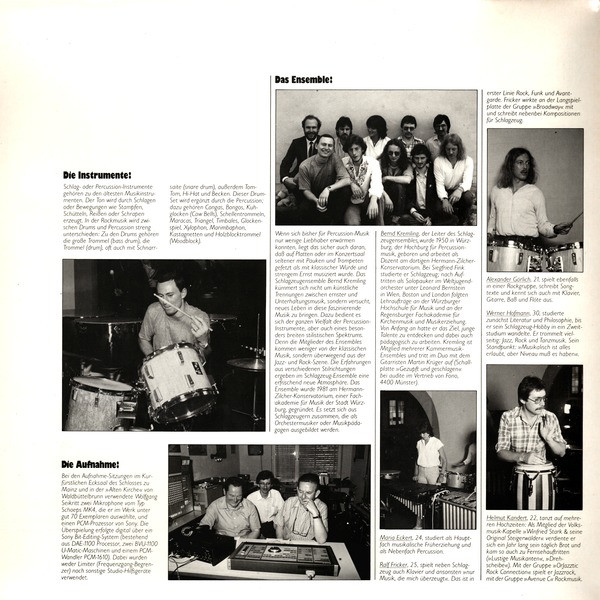 Schlagzeugensemble Bernd Kremling - Audioplatte 2: Realistic Percussion (LP, 180)