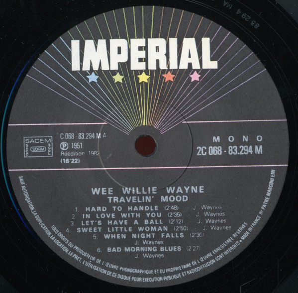 Wee Willie Wayne* - Travelin' Mood (LP, Comp, Mono, RE)