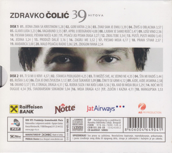 Zdravko Čolić - 39 Hitova (2xCD, Comp, RM)