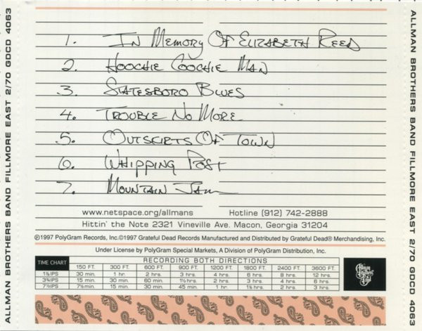 Allman Brothers Band* - Fillmore East Feb 70 (CD, Album)