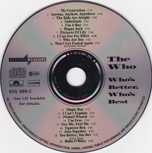 The Who - Who's Better, Who's Best (CD, Comp, Mono)