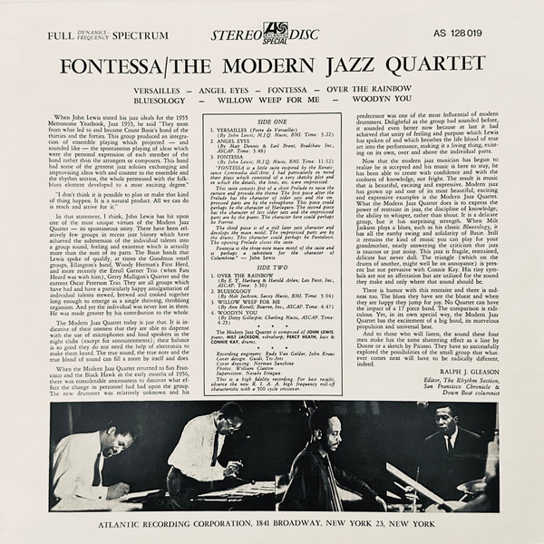 The Modern Jazz Quartet - Fontessa (LP, Album, RE)