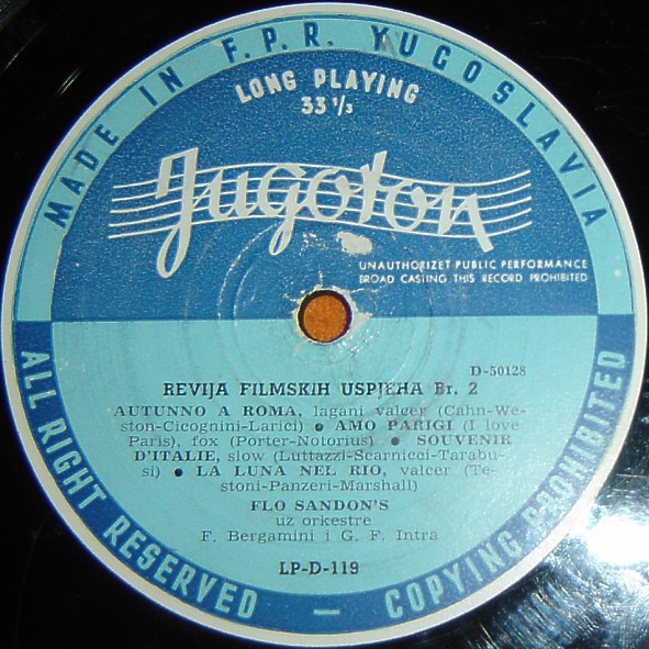 Flo Sandon's Uz Orkestre F. Bergaminija* I G. F. Intra* - Revija Filmskih Uspjeha Br. 2 (10