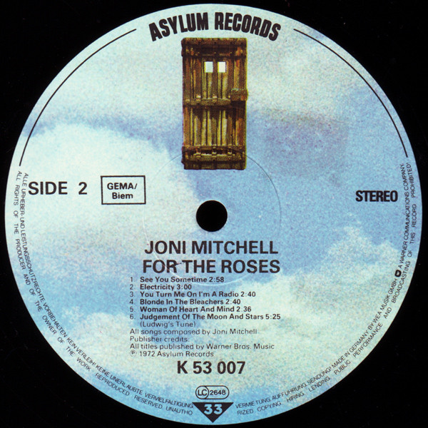 Joni Mitchell - For The Roses (LP, Album, RE)