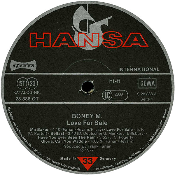 Boney M. - Love For Sale (LP, Album)