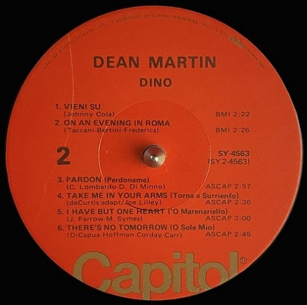 Dean Martin - Dino (Italian Love Songs) (LP, Album, RE)