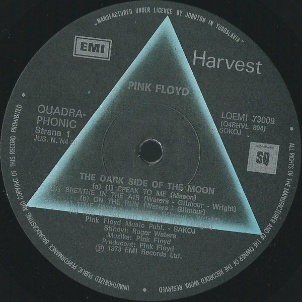 Pink Floyd - The Dark Side Of The Moon (LP, Album, Quad, Gat)