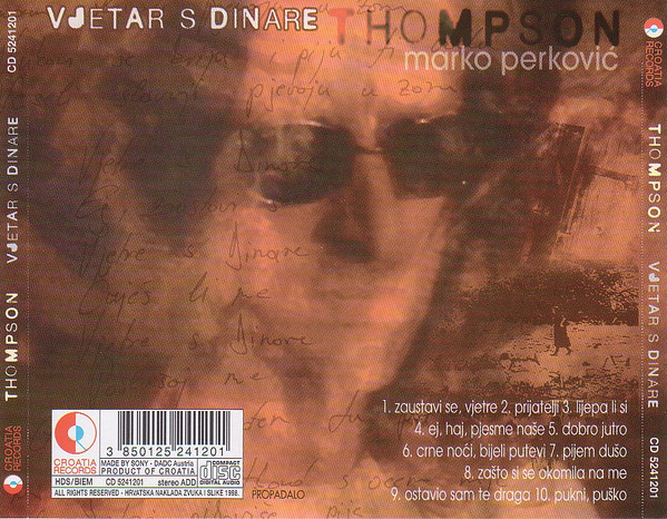 Marko Perković Thompson - Vjetar S Dinare (CD, Album)